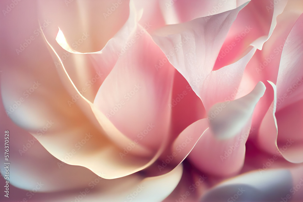 Closeup of pink rose petals.