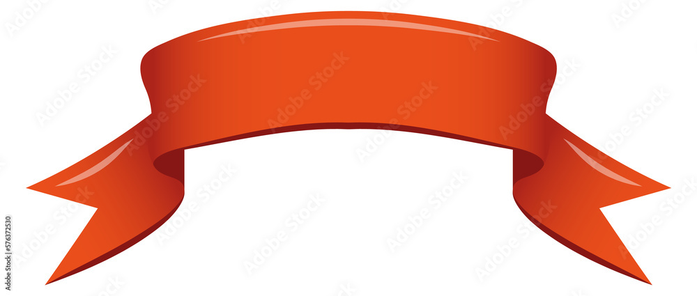 Red cartoon label. Glossy decorative banner flag Red cartoon label. Glossy decorative banner flag