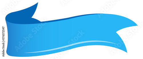 Blue flag banner. Cartoon decorative elegant ribbon