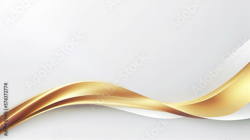 Abstract white and gold wavy lines background. 