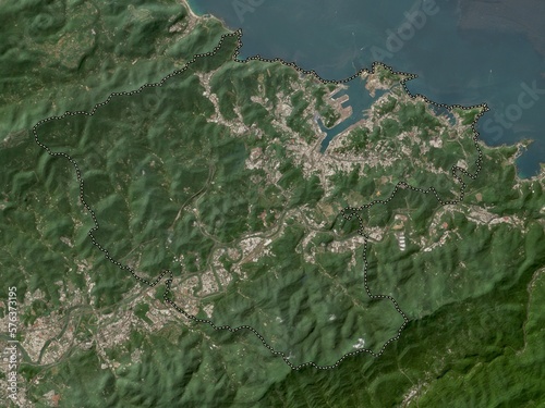 Obraz na płótnie Keelung, Taiwan. Low-res satellite. No legend w salonie