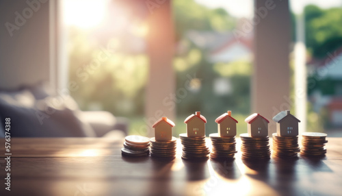 Invest in Your Future house  Bunch of Coins with Houses on Top  Home Loan and mortgage loan  Building Your Dream Home with Financial Planning and Real Estate Investment  EURIBOR AI Generative 