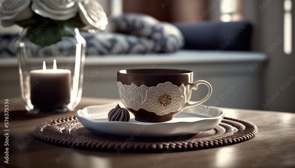 Fototapeta premium The Art of Coffee. A Moment of Tranquility. Generative AI