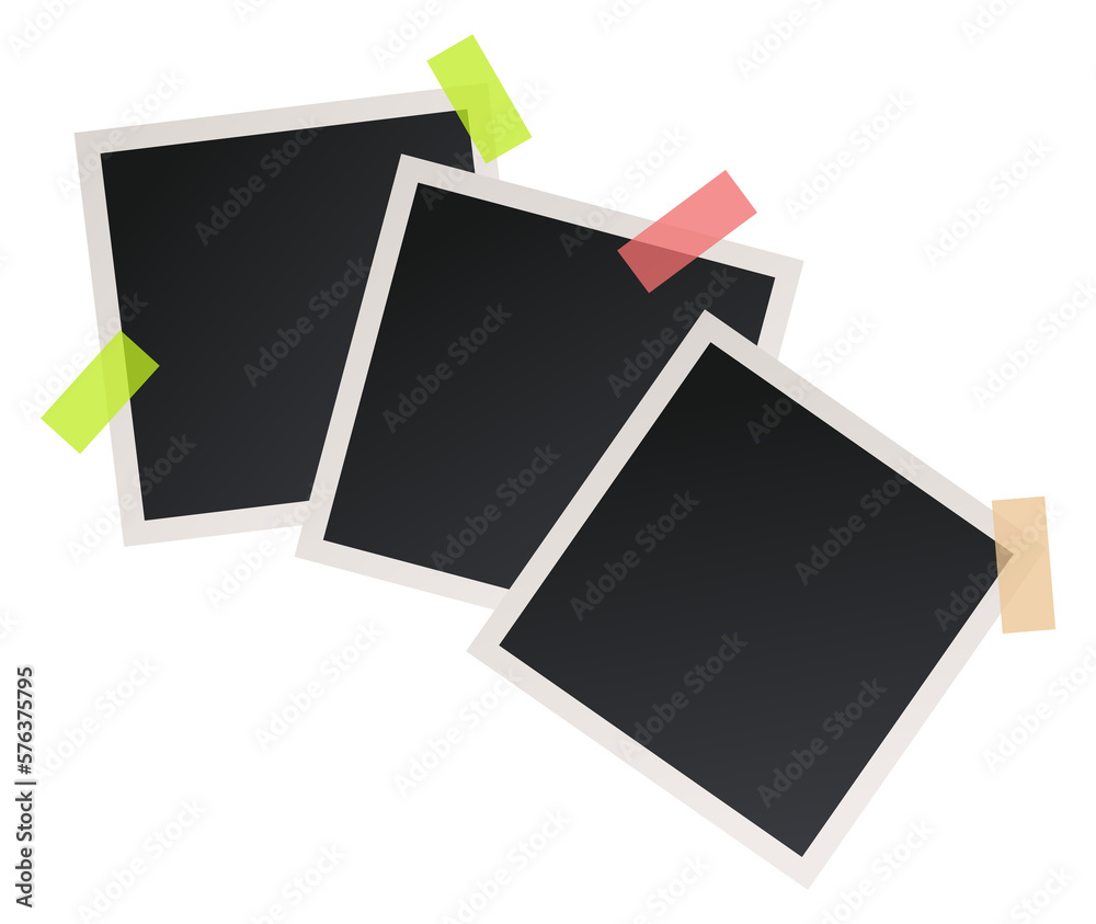Square photo card. Blank frame realistic mockup Square photo card. Blank frame realistic mockup