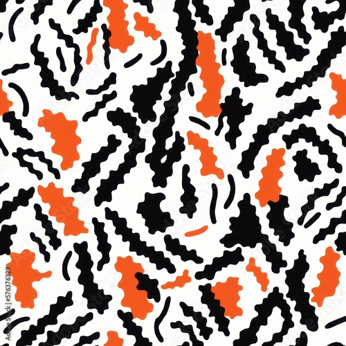 Abstract bold and colorful memphis style pattern, pale colors, generative ai