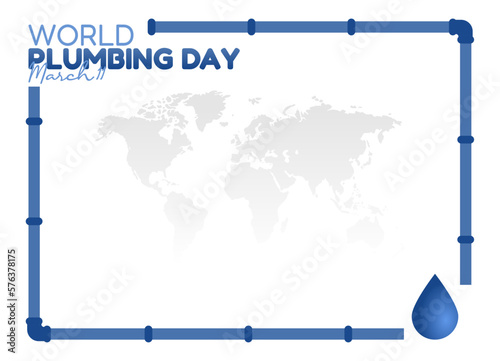 vector graphic of world plumbing day good for world plumbing day celebration. flat design. flyer design.flat illustration.