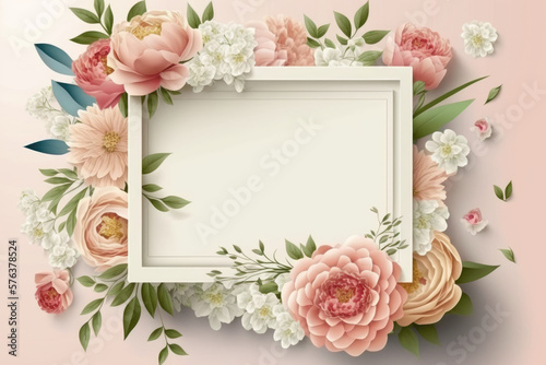 Wildflower rose flower floral frame red rose,hulthemia, rosa. Aquarelle wild flower for background, texture, wrapper pattern, frame or border.generative ai photo