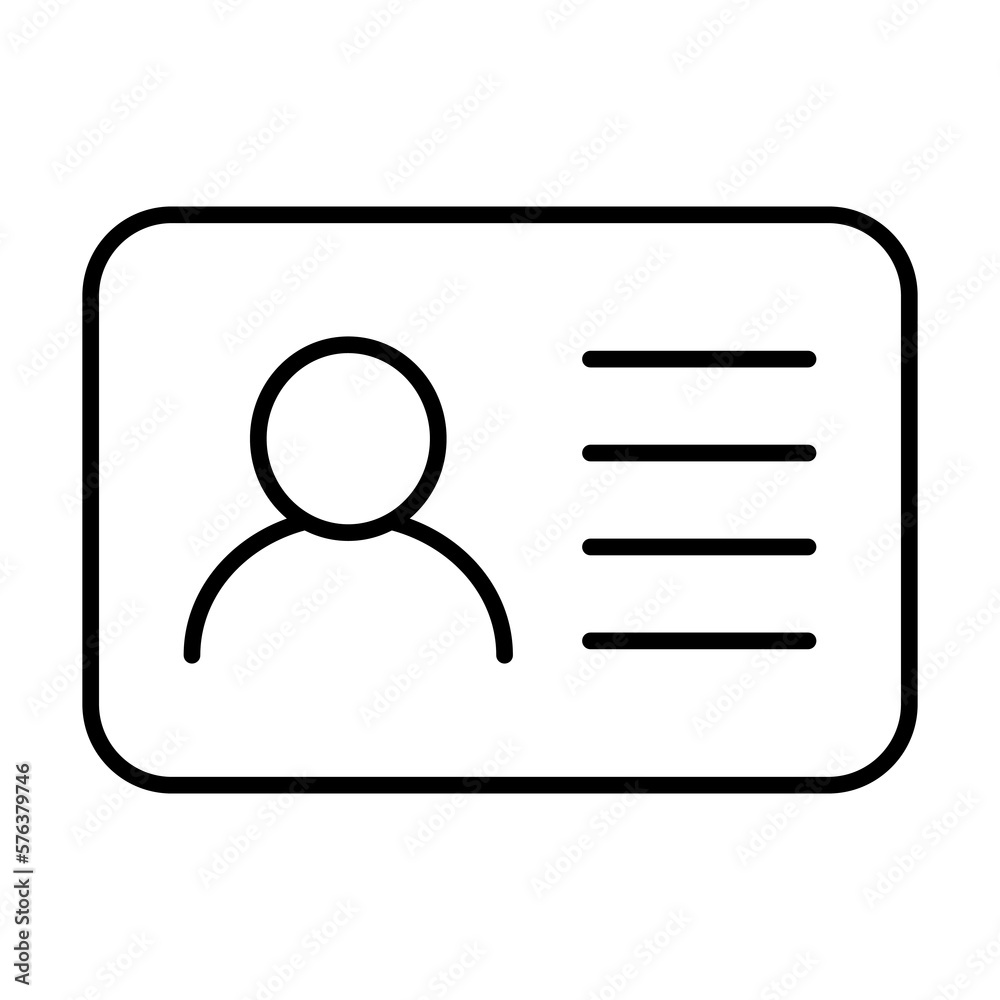 Id card icon. Id card badge icon. Identification card, driver's license icon. Vector illustration. Id card icon. Id card badge icon. Identification card, driver's license icon. Vector illustration.