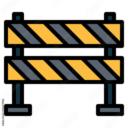 barrier filled outline icon style photo