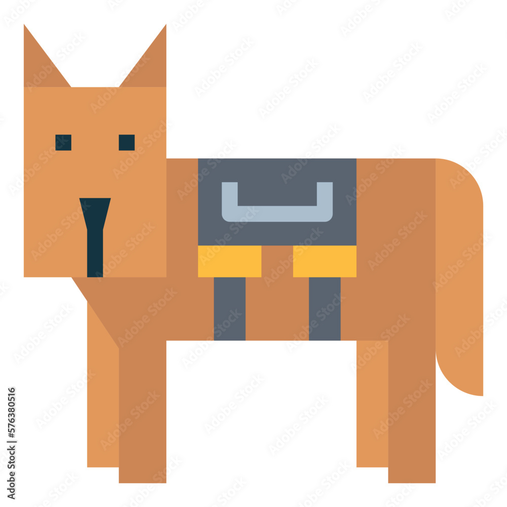 police dog flat icon style police dog flat icon style