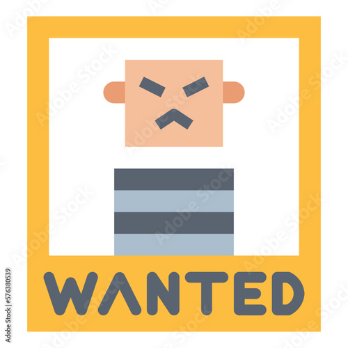 wanted flat icon style