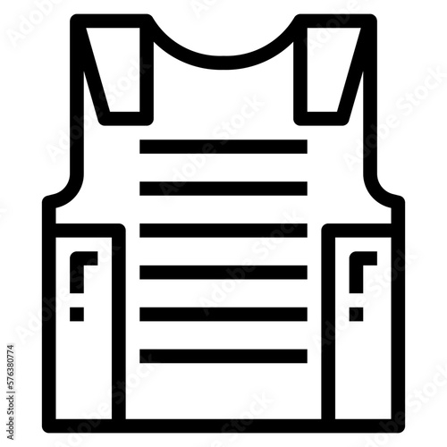 bulletproof vest line icon style