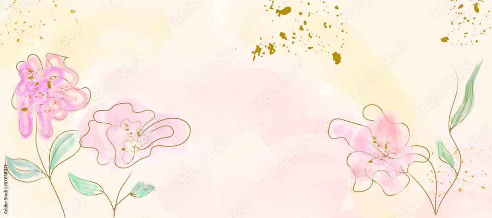 abstract watercolor rose flower vector illustration