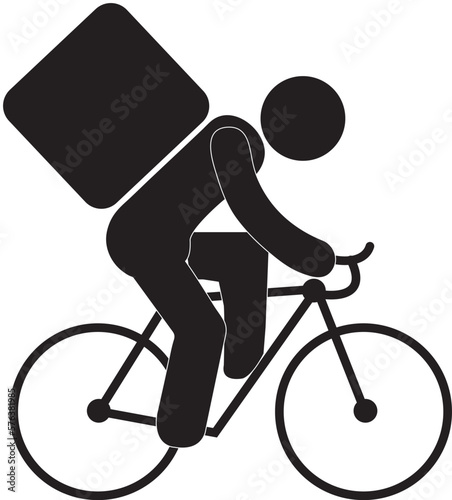 Icono delivery hombre en bicicleta. Vector