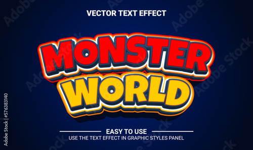 3d monster world editable text effect