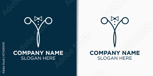 elegant barber shop logo vector, fashion logo template