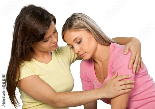Troubled Young Woman Comforted by her Friend