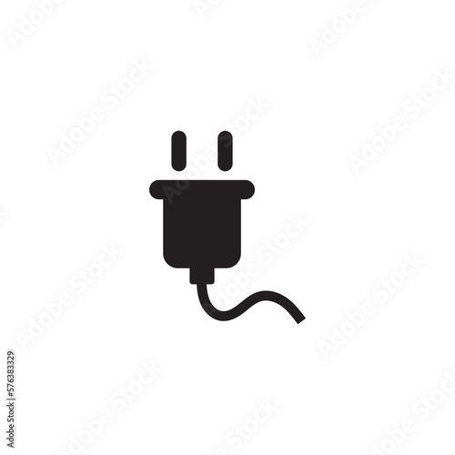 Electric plug vector icon, plug symbol isolated on white background