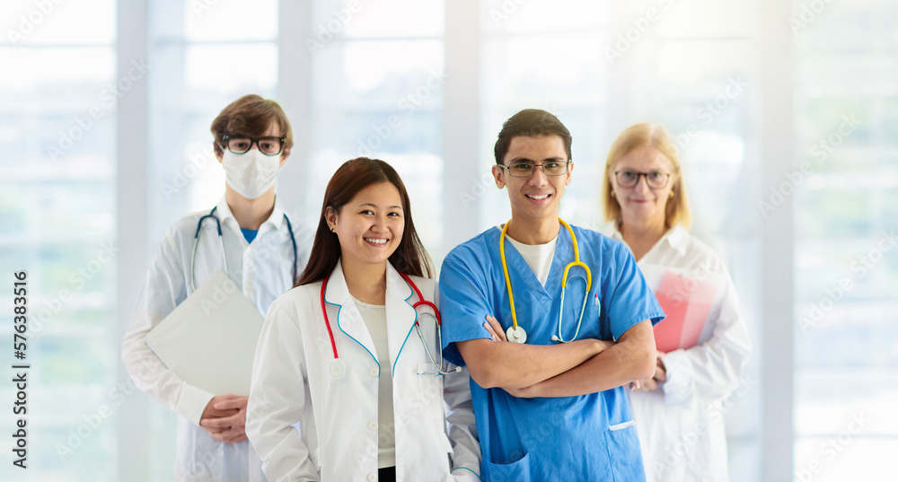 International doctor team. Hospital medical staff. International doctor team. Hospital medical staff.