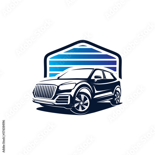 Vintage Modern SUV car logo design