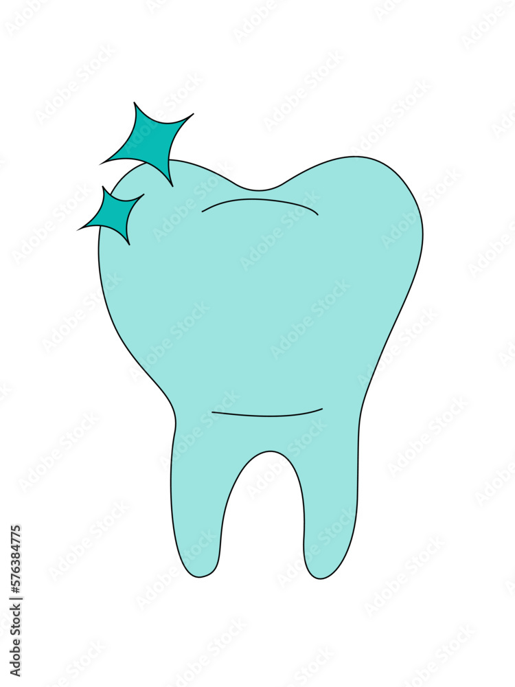 Simple Vector Illustration of a Tooth with shine Simple Vector Illustration of a Tooth with shine