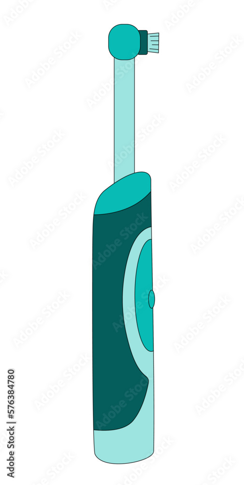 Electric Toothbrush with Brush Head Vector Illustration Electric Toothbrush with Brush Head Vector Illustration