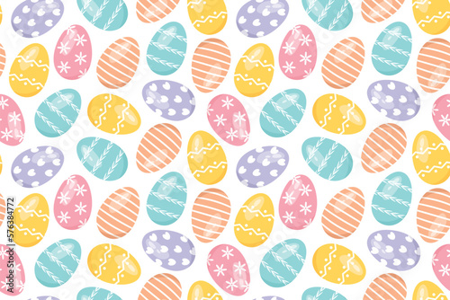 colorful seamless easter eggs pattern - vector illustration