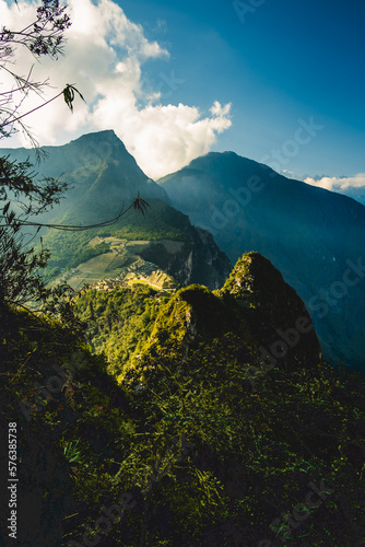 vertical view of sacred valley Inca in Machu Picchu archeological site unesco  photo