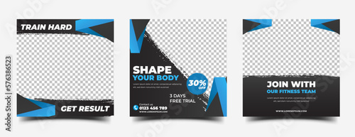 Gym and fitness promotion social media post template design collection