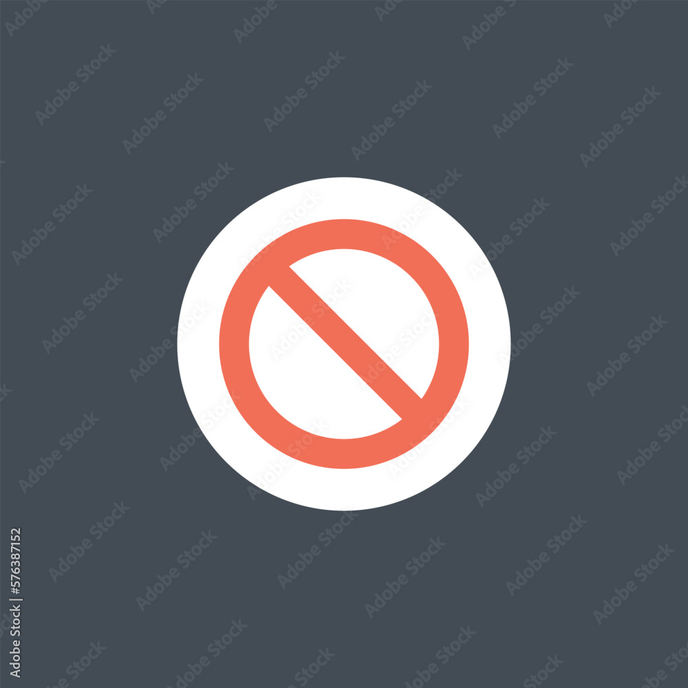 Vector illustration of prohibition icon, stop prohibited. Vector illustration of prohibition icon, stop prohibited.