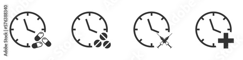 Medicine time icon. Dose time icon. Vector illustration.