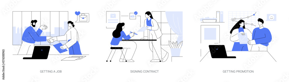 Career growth abstract concept vector illustrations. Career growth abstract concept vector illustrations.