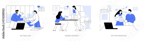 Career growth abstract concept vector illustrations.