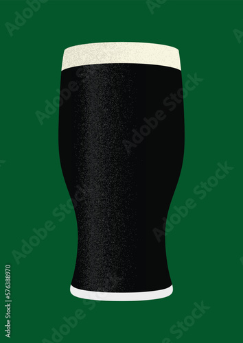 glass of beer, Guinness, pint glass, green background, alcholic drink silhouette photo