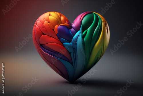 A rainbow heart symbolizing love and pride for the LGBTQ+ community photo