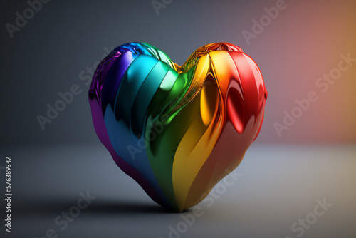 An image of a heart in rainbow colors, a representation of unity and acceptance for all photo