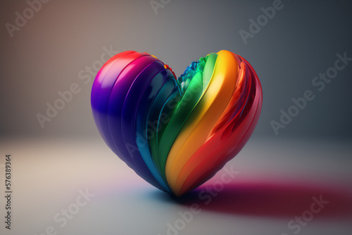 A bright and cheerful rainbow heart, reflecting the joy and happiness of the LGBTQ+ community photo