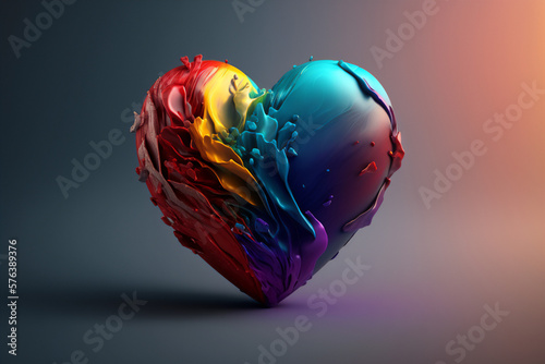 Colorful rainbow heart, representing the diversity and inclusivity of the LGBTQ+ community photo
