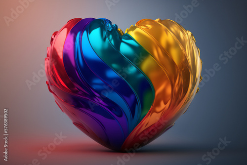 An image of a rainbow heart, embodying the message of love, equality, and respect for all photo