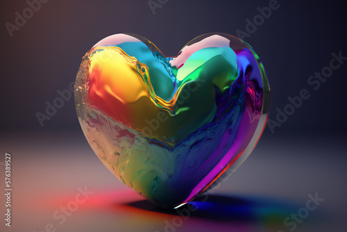 Illustration of a heart in rainbow colors, showcasing the joy and happiness of the LGBTQ+ community photo