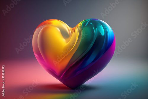 A bright and cheerful rainbow heart, radiating positivity and unity for all individuals photo