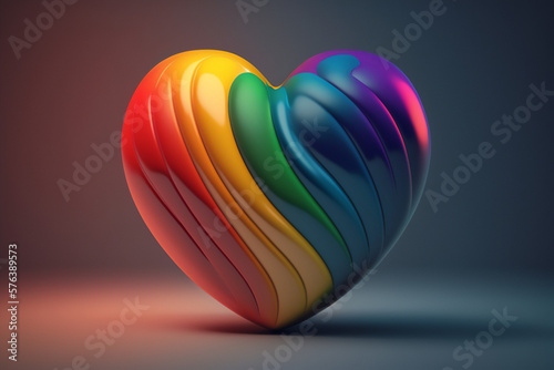 Heart-shaped rainbow in bold colors, showcasing the strength and resilience of the LGBTQ+ community photo