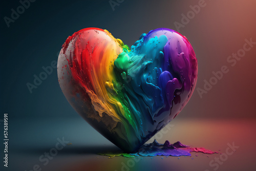 A multicolored heart-shaped rainbow, a symbol of pride and celebration for LGBTQ+ individuals photo