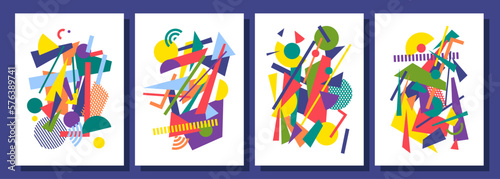 Photos Vector avant garde geometric abstract posters set