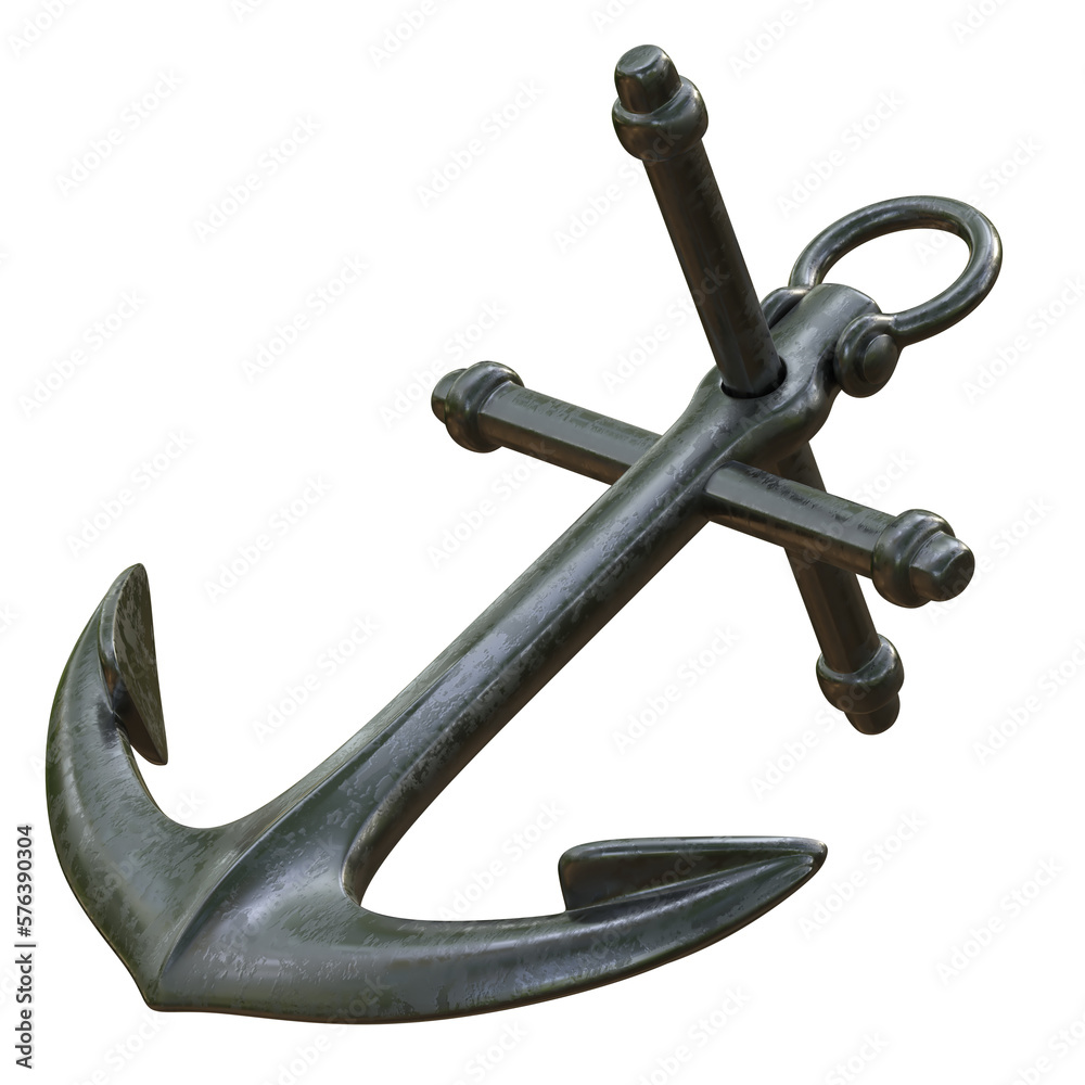 Old Anchor isolated 3d rendering Old Anchor isolated 3d rendering