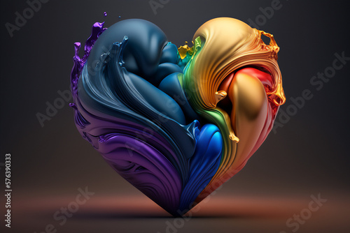 A vibrant liquid rainbow heart illustration in support of the LGBTQ+ community photo