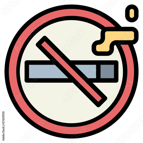 no smoking filled outline icon style