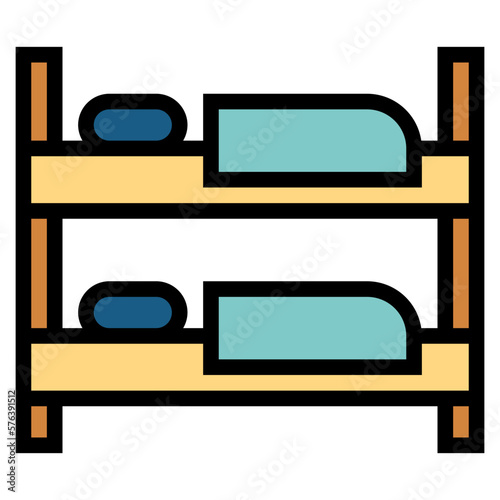 bunk bed filled outline icon style