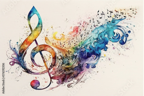 Musical notes. Musical art. Generative AI