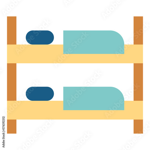 bunk bed flat icon style